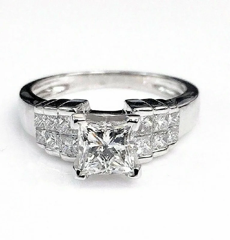 promise ring for girlfriend -1.34 Carat t.w. Diamond Wedding Ring Center 0.62 Carat Center 18K Gold