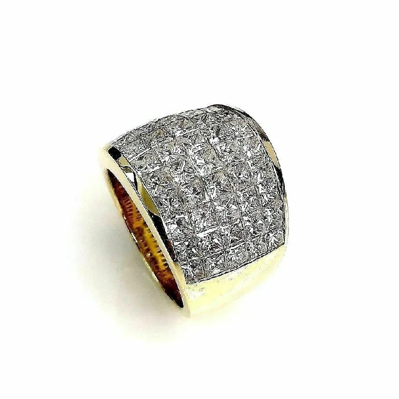 artistic handmade resin ring -$18,950 Retail 8.00 Carats Princess Cut Invisible Set Diamond Anniversary Ring