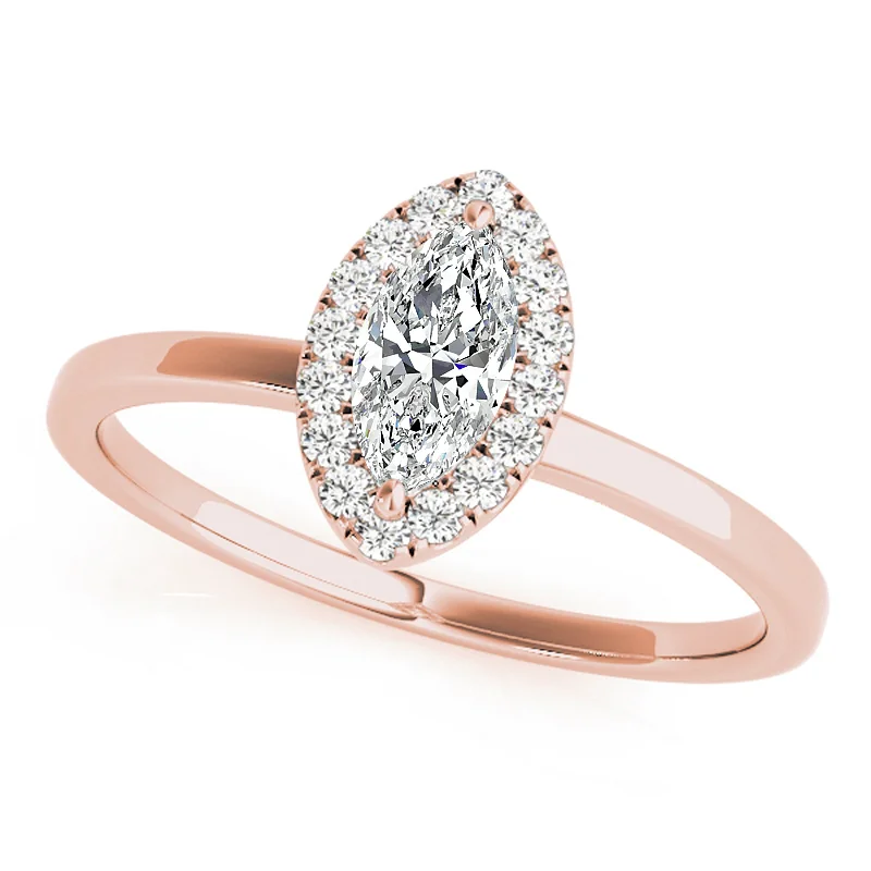 gold engagement ring -Auriya 14k Rose Gold Lab Grown Marquise Diamond Halo Engagement Ring 0.50 to 5.00 ct. tw. (F-G VS)