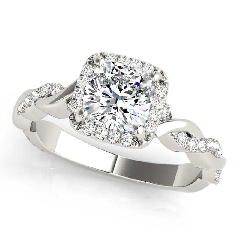 wide band silver ring -Auriya 14k White Gold Lab Grown Cushion Diamond Halo Engagement Ring 0.50 to 5.00 ct. tw. (F-G VS)