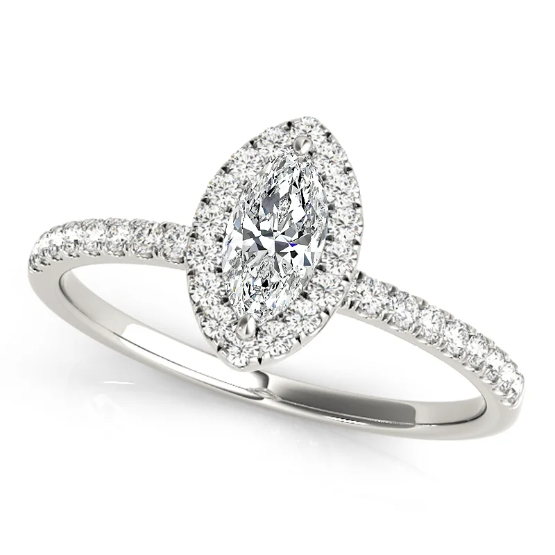 open cuff ring -Auriya 14k White Gold Lab Grown Marquise Diamond Halo Engagement Ring 0.50 to 5.00 ct. tw. (F-G VS)