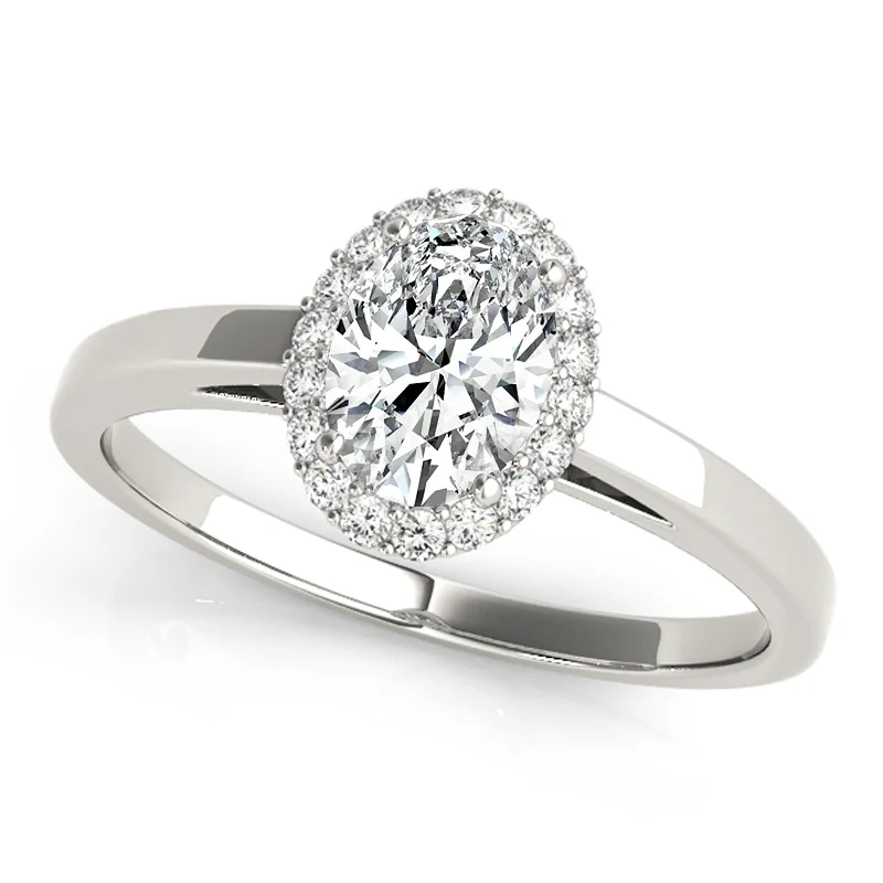 cluster diamond ring -Auriya 14k White Gold Lab Grown Oval Diamond Halo Engagement Ring 0.50 to 5.00 ct. tw. (F-G VS)