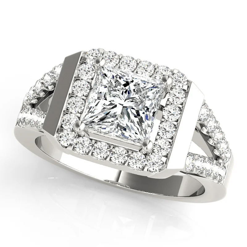 zodiac sign ring -Auriya 14k White Gold Lab Grown Princess Diamond Halo Engagement Ring 0.50 to 5.00 ct. tw. (F-G VS)