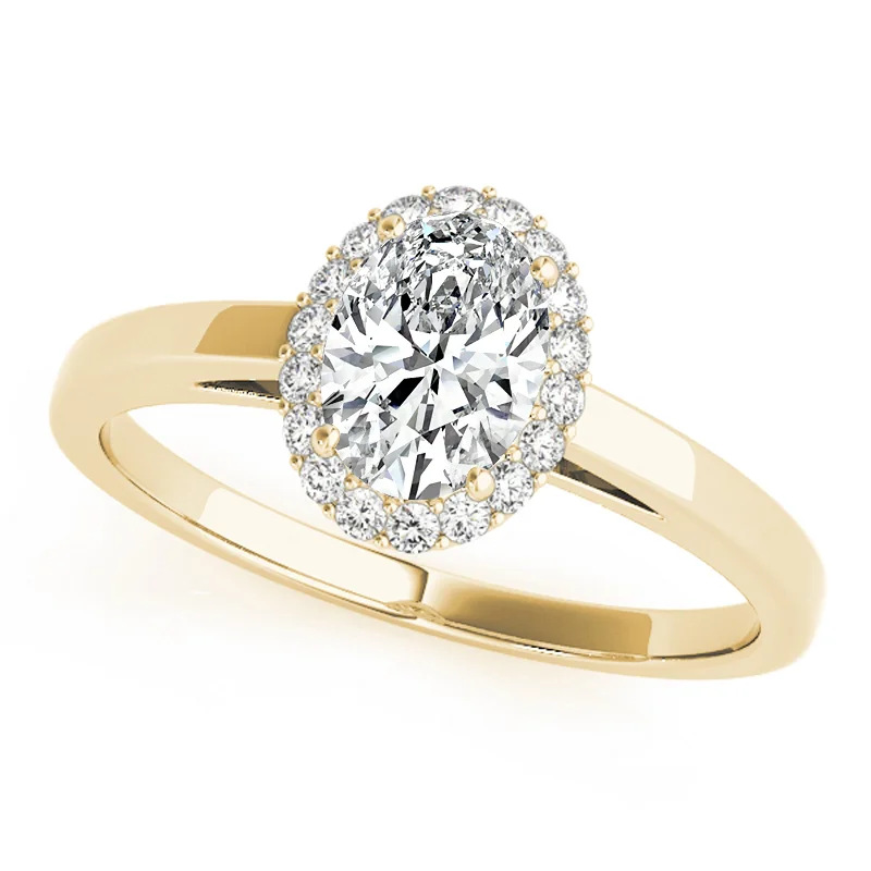 adjustable chain ring -Auriya 14k Yellow Gold Lab Grown Oval Diamond Halo Engagement Ring 0.50 to 5.00 ct. tw. (F-G VS)