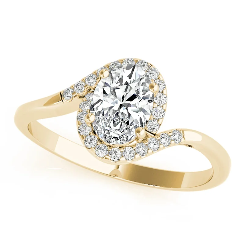 adjustable finger ring -Auriya 14k Yellow Gold Lab Grown Oval Diamond Halo Engagement Ring 0.50 to 5.00 ct. tw. (F-G VS)