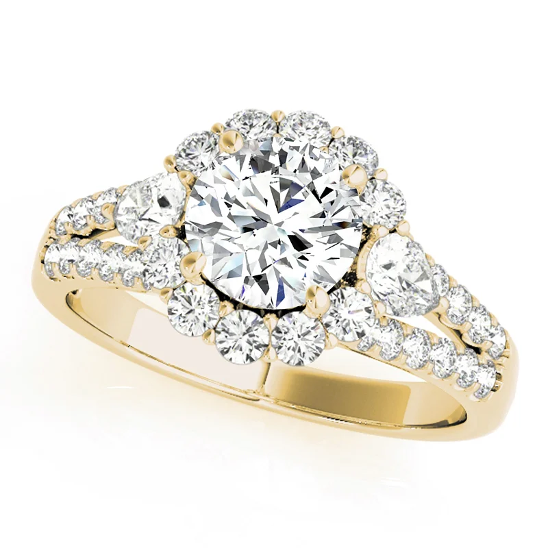 butterfly shaped ring -Auriya 14k Yellow Gold Lab Grown Round Diamond Halo Engagement Ring 0.50 to 5.00 ct. tw. (F-G VS)