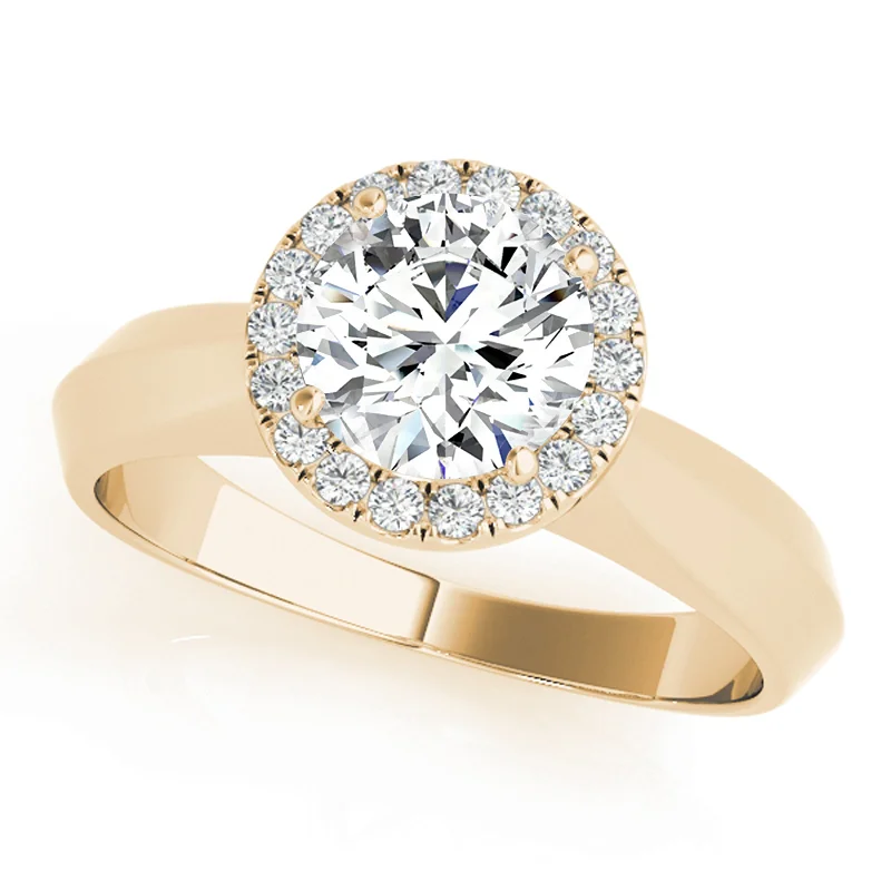 sapphire and diamond ring -Auriya 14k Yellow Gold Lab Grown Round Diamond Halo Engagement Ring 0.50 to 5.00 ct. tw. (F-G VS)