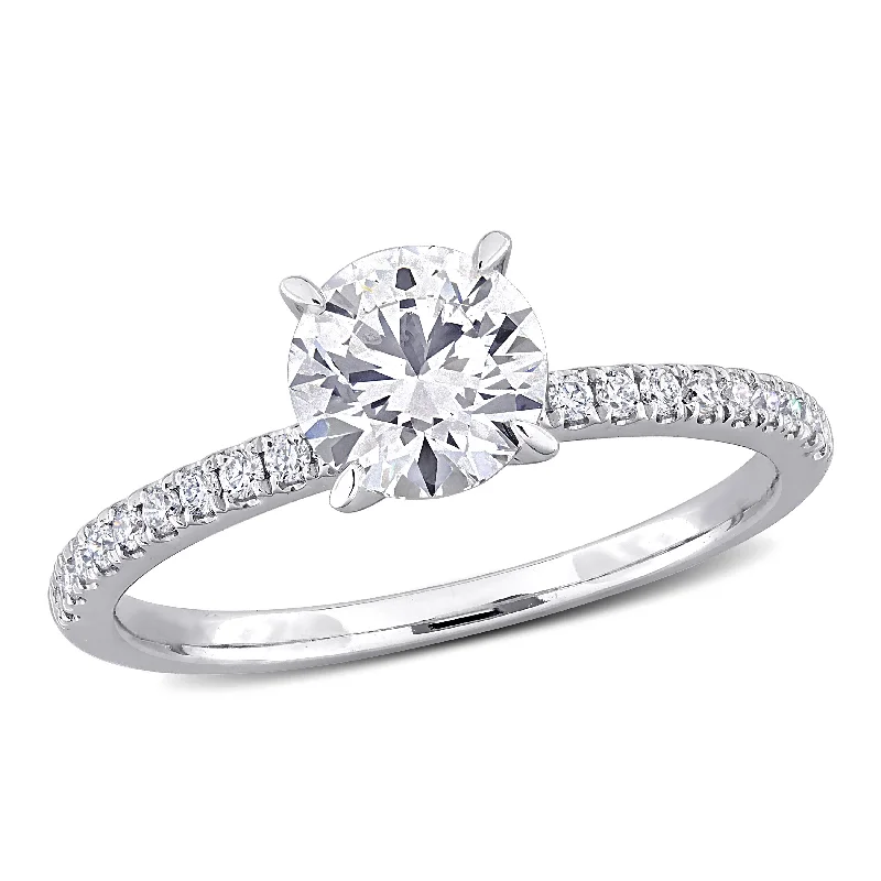 gold engagement ring -Created Forever 1 1/6ct TW Lab-Grown Diamond Solitaire Engagement Ring in 14k White Gold