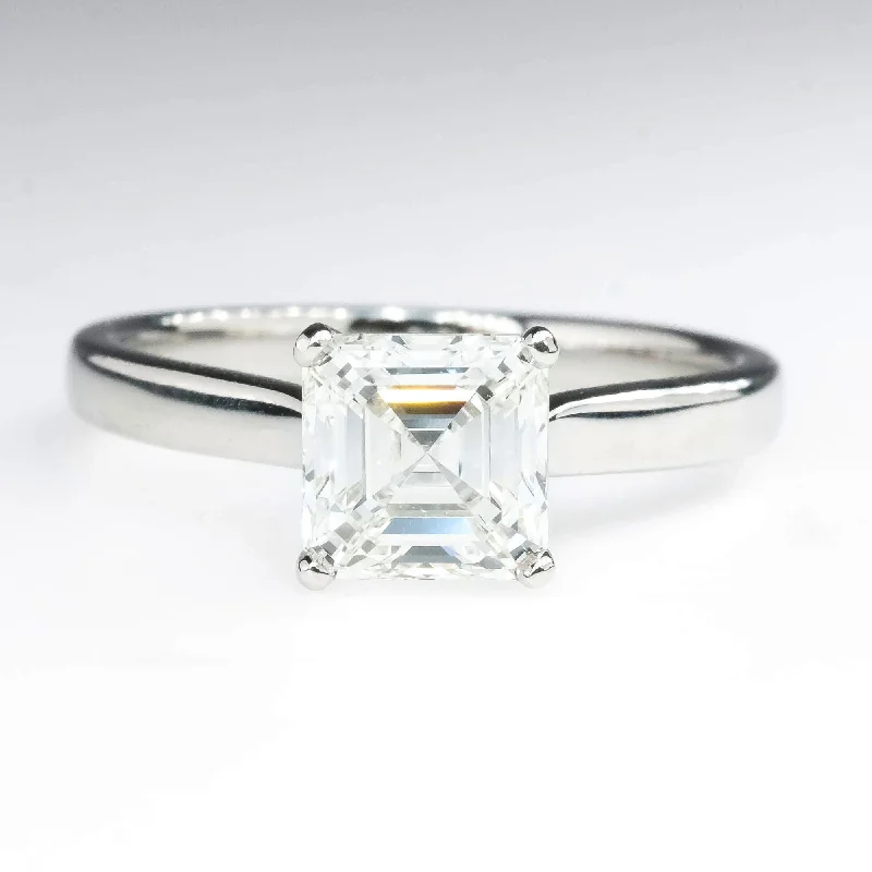 modern geometric ring -GIA 1.51ct VS1/H Asscher Diamond Engagement Ring in Platinum