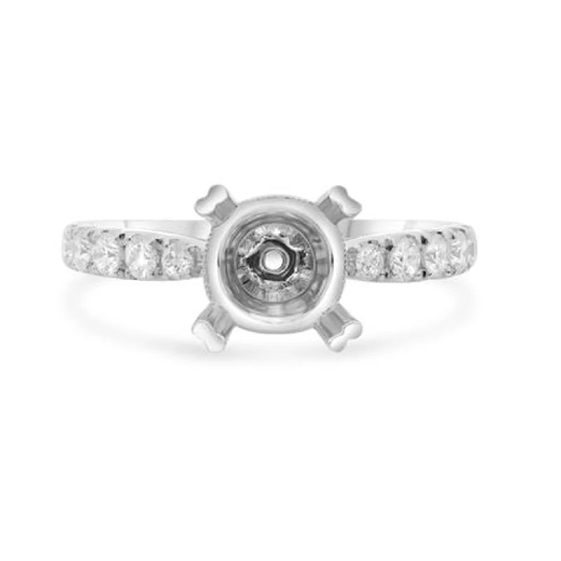 antique inspired wedding ring -0.55 ctw Diamond Halo Engagement Ring