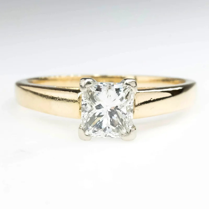 emerald cut diamond ring -IGI 1.04ct VVS2/I Princess Diamond Solitaire Engagement Ring in 14K Gold