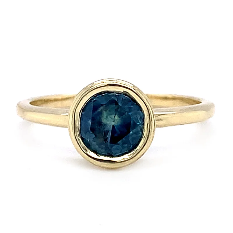 black onyx signet ring -Montana Sapphire & Yellow Gold Engagement Ring - "Cosmos"