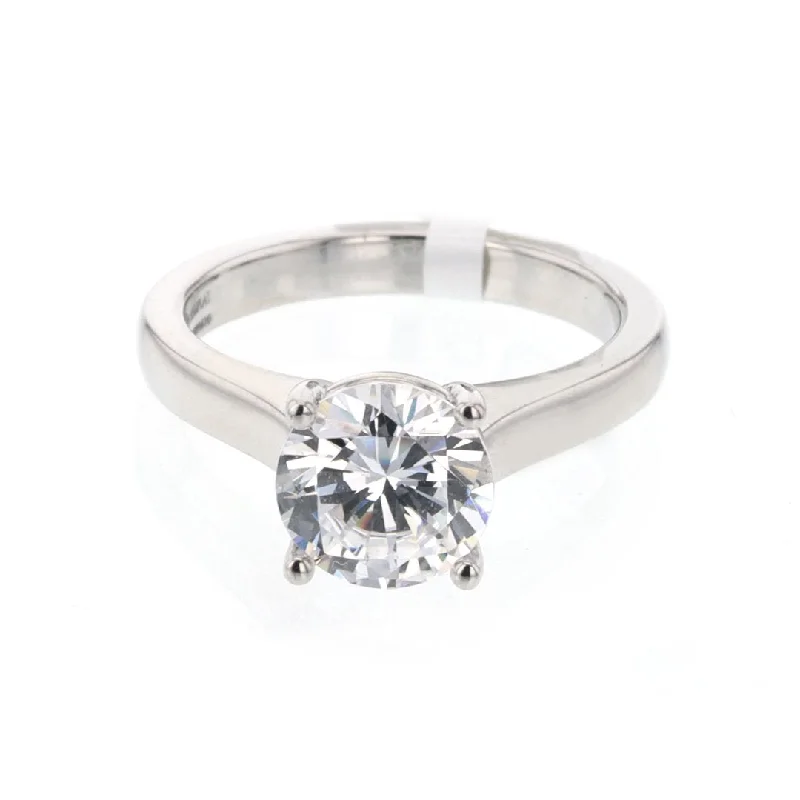 cubic zirconia solitaire ring -Solitaire Engagement Ring