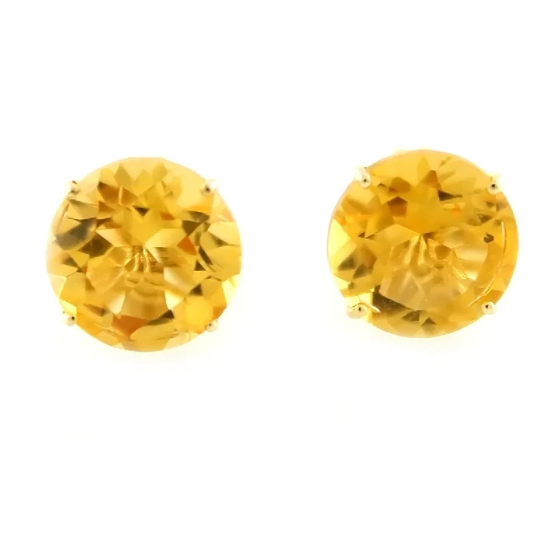 luxury diamond hoop earrings -14Kt Gold Citrine Stud Earrings