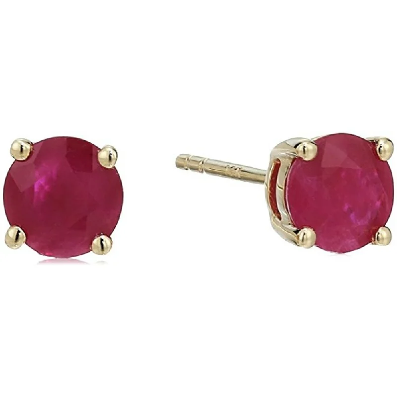 vintage inspired chandelier earrings -14KT Gold Ruby Stud Earrings