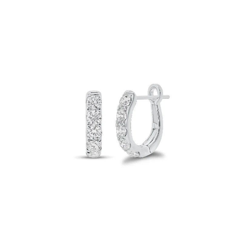 square stud earrings -0.78 ct Diamond Huggie Earrings