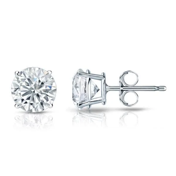 14k gold diamond earrings -Auriya 14k Gold GIA Certified 6.00 ct. TDW Round Diamond Stud Earrings