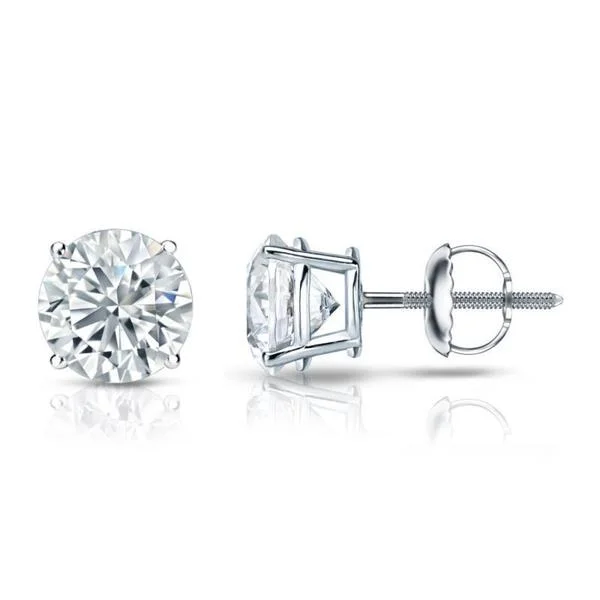 sterling silver hoop earrings -Auriya Platinum GIA Certified 2.20 carat TDW Round Diamond Stud Earrings