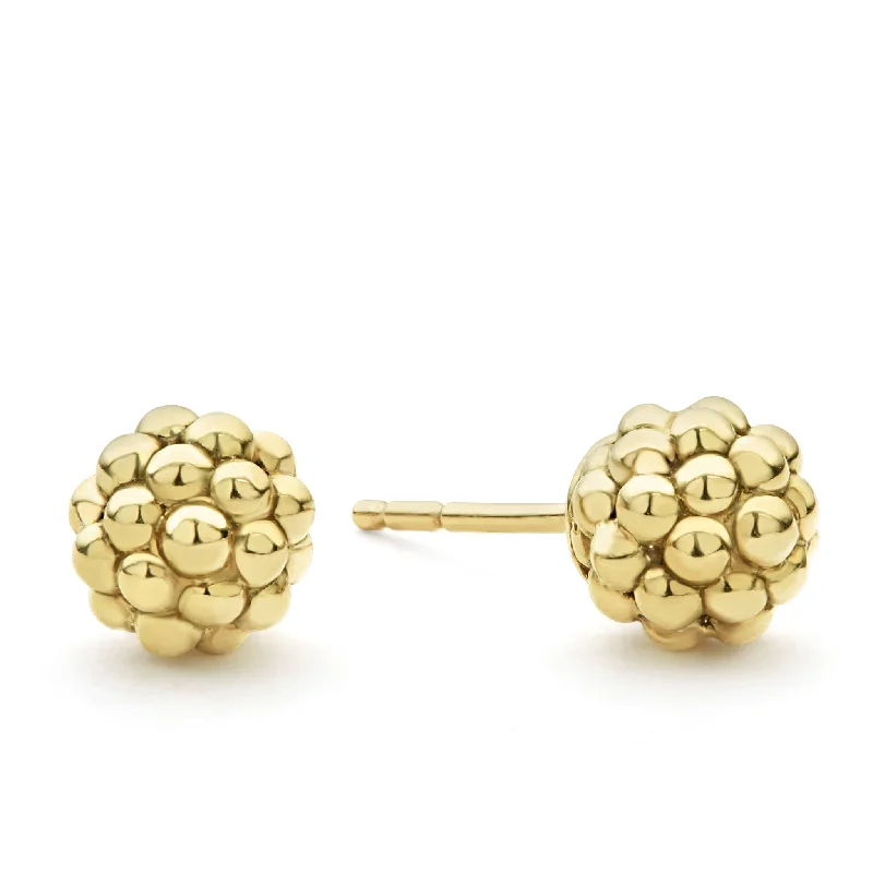 celestial star and moon earrings -Caviar Gold 18K Gold Beaded Stud Earrings