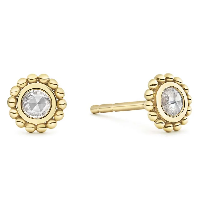 silver ear jackets -Covet Small Rose Cut Diamond Stud Earrings