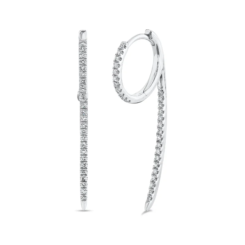 bold statement earrings -Diamond ‘9’ Huggie Earrings