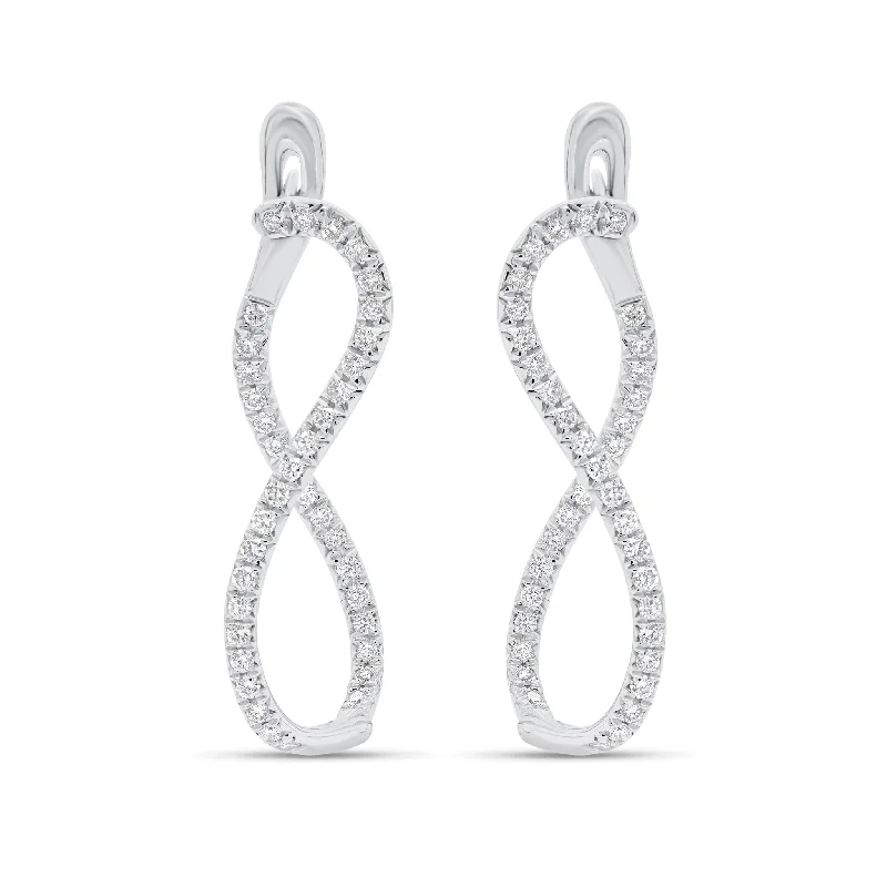 sapphire stud earrings -Diamond Infinity Hoop Earrings