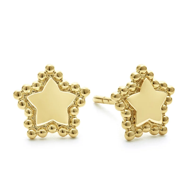 abstract design earrings -KSL 18K Gold Star Stud Earrings