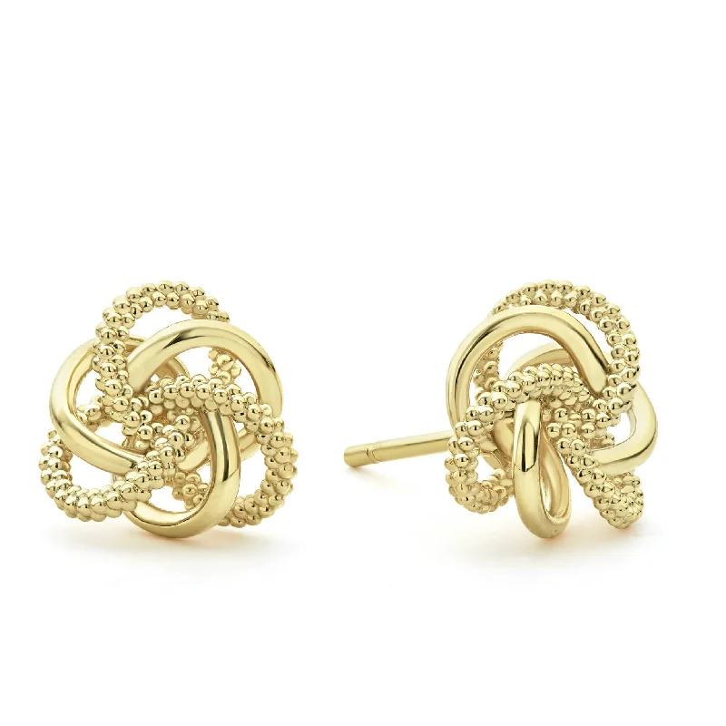 diamond drop earrings -Love Knot Large 18K Gold Love Knot Stud Earrings