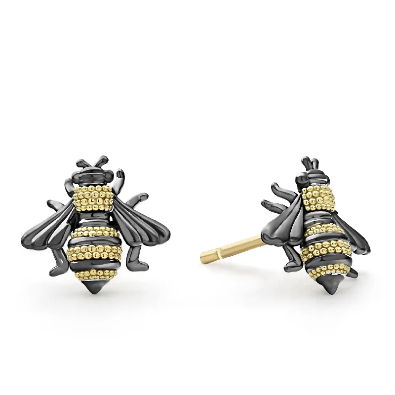 silver ear cuff earrings -Rare Wonders Honeybee Stud Earrings