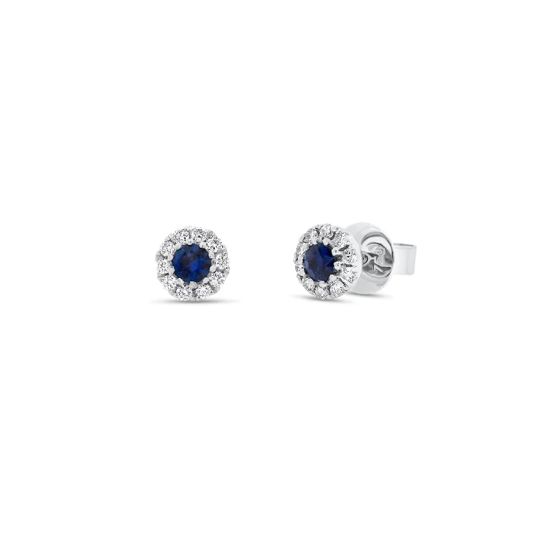 diamond stud earrings for men -Sapphire & Diamond Stud Earrings