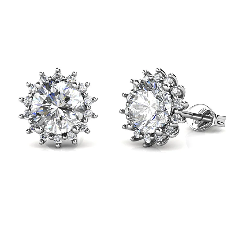 gothic style earrings -Moissanite by Cate & Chloe Starla Sterling Silver Stud Earrings with Moissanite Crystals