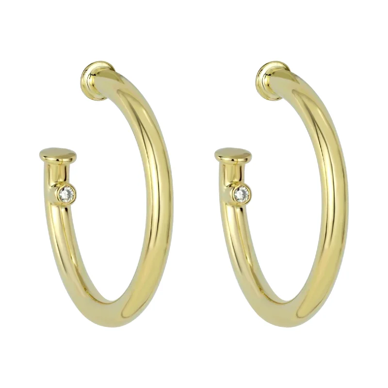 silver and gold combo earrings -Earrings - Diamond (2307A)