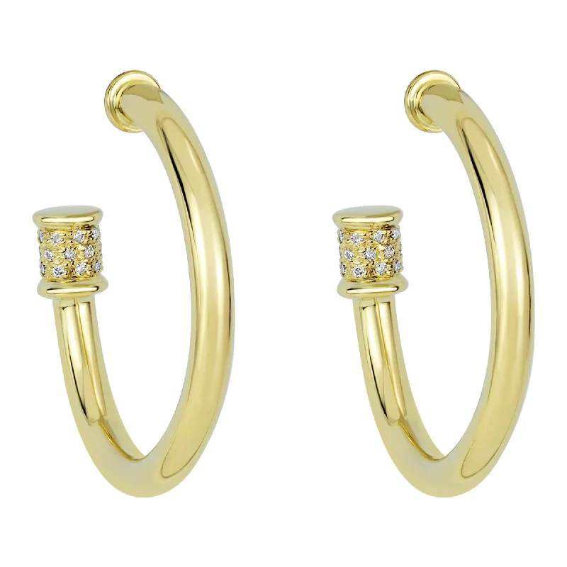 men’s silver hoop earrings -Earrings - Diamond (2304D)