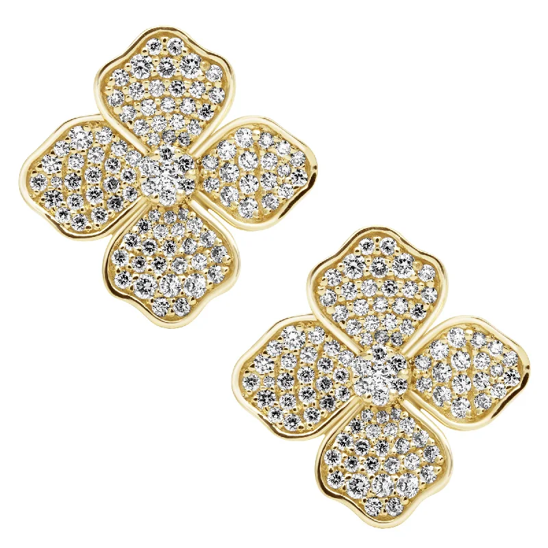 diamond ear climbers -Earrings - Diamond (2409G)