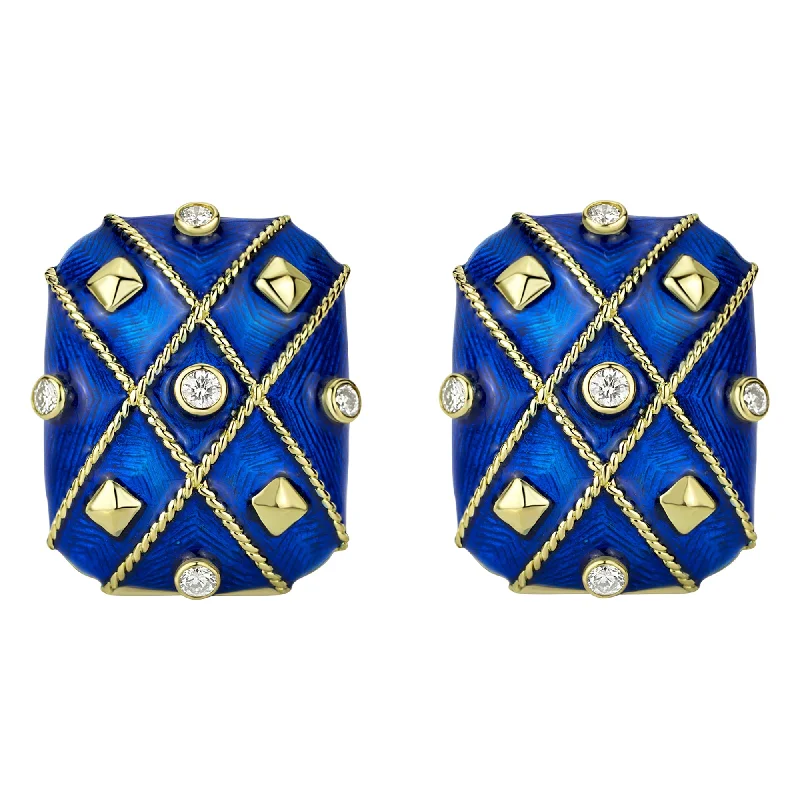 handmade beaded earrings -Repair - Earrings - Diamond (enamel) (1933M)