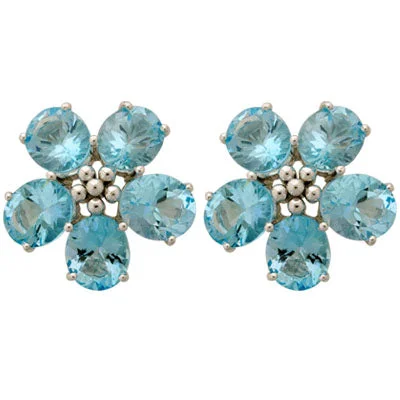 oversized statement earrings -Repair - Earrings - Blue Topaz (19FS)